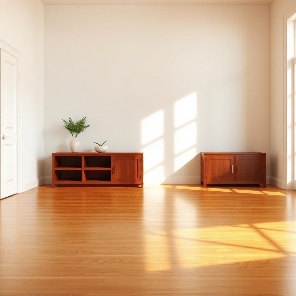 Polished hardwood floors